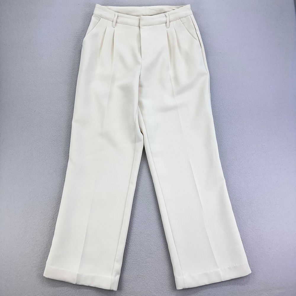Gentle Fawn Trouser Wide Leg Pants Womens 4 Cream High Rise Career Minimalist